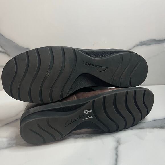 Clarks | Women's Brown Leather Zip Comfort Ankle Boots Sz 10 Style 83538 - Picture 6 of 7